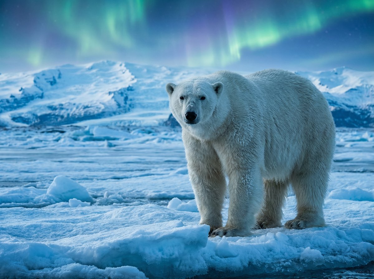 人兽北极熊极光视频